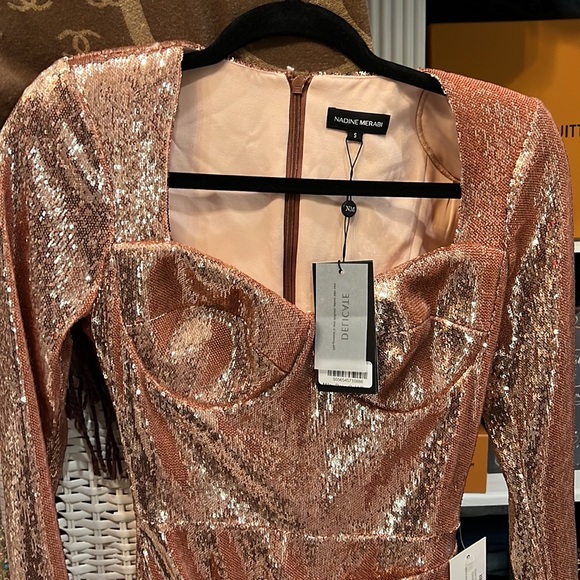 Nadine Merabi rose gold dress - Picture 3 of 6